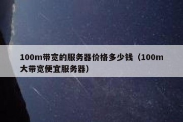 100m带宽的服务器价格多少钱（100m大带宽便宜服务器）