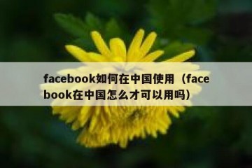 facebook如何在中国使用（facebook在中国怎么才可以用吗）