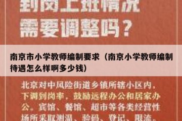 南京市小学教师编制要求（南京小学教师编制待遇怎么样啊多少钱）