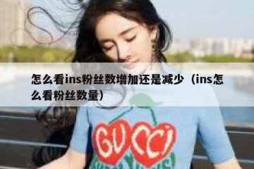 怎么看ins粉丝数增加还是减少（ins怎么看粉丝数量）