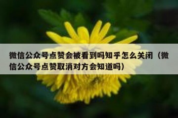 微信公众号点赞会被看到吗知乎怎么关闭（微信公众号点赞取消对方会知道吗）