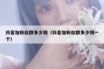 抖音加粉丝群多少钱（抖音加粉丝群多少钱一个）