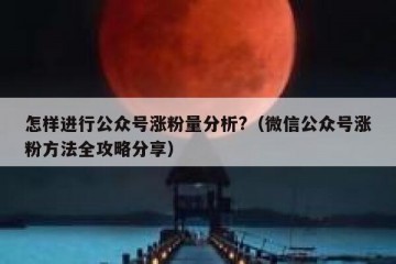 怎样进行公众号涨粉量分析?（微信公众号涨粉方法全攻略分享）