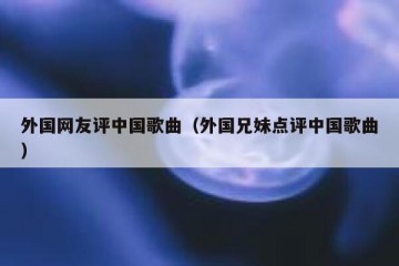 外国网友评中国歌曲（外国兄妹点评中国歌曲）