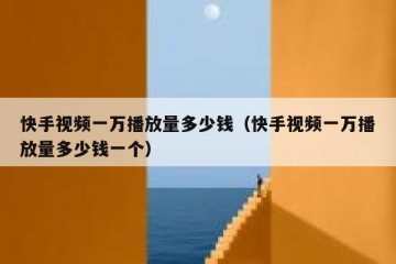 快手视频一万播放量多少钱（快手视频一万播放量多少钱一个）