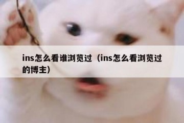 ins怎么看谁浏览过（ins怎么看浏览过的博主）