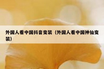外国人看中国抖音变装（外国人看中国神仙变装）