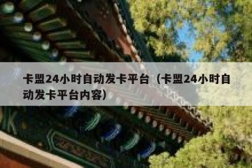 卡盟24小时自动发卡平台（卡盟24小时自动发卡平台内容）