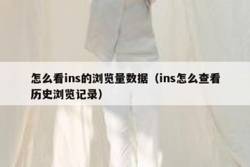 怎么看ins的浏览量数据（ins怎么查看历史浏览记录）
