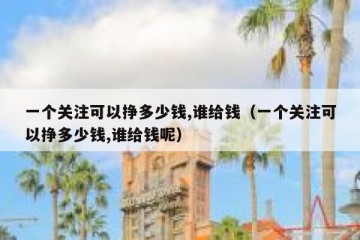一个关注可以挣多少钱,谁给钱（一个关注可以挣多少钱,谁给钱呢）