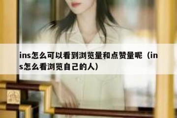ins怎么可以看到浏览量和点赞量呢（ins怎么看浏览自己的人）
