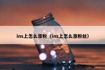 ins上怎么涨粉（ins上怎么涨粉丝）