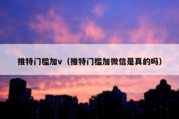 推特门槛加v（推特门槛加微信是真的吗）