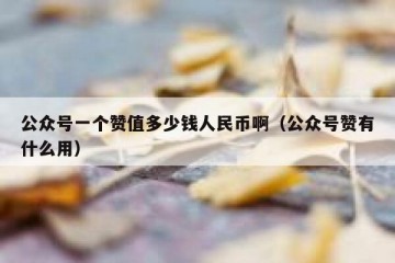公众号一个赞值多少钱人民币啊（公众号赞有什么用）
