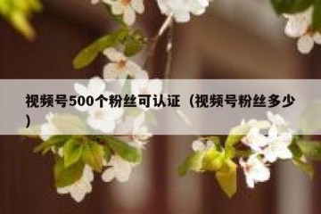 视频号500个粉丝可认证（视频号粉丝多少）