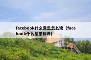 facebook什么意思怎么读（facebook什么意思翻译）