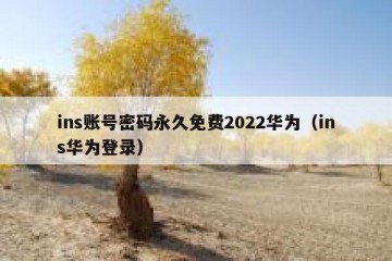 ins账号密码永久免费2022华为（ins华为登录）