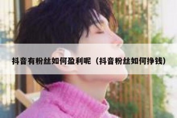 抖音有粉丝如何盈利呢（抖音粉丝如何挣钱）