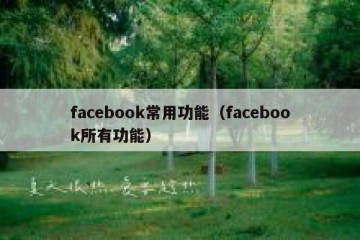 facebook常用功能（facebook所有功能）
