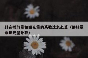 抖音播放量和曝光量的系数比怎么算（播放量跟曝光量计算）