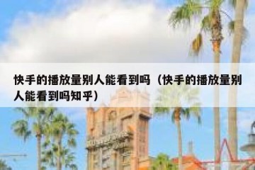 快手的播放量别人能看到吗（快手的播放量别人能看到吗知乎）