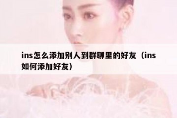 ins怎么添加别人到群聊里的好友（ins如何添加好友）
