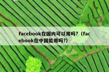 facebook在国内可以用吗?（facebook在中国能用吗?）