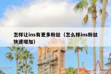 怎样让ins有更多粉丝（怎么样ins粉丝快速增加）