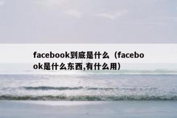 facebook到底是什么（facebook是什么东西,有什么用）