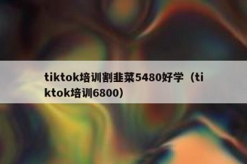 tiktok培训割韭菜5480好学（tiktok培训6800）