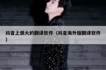 抖音上很火的翻译软件（抖音海外版翻译软件）