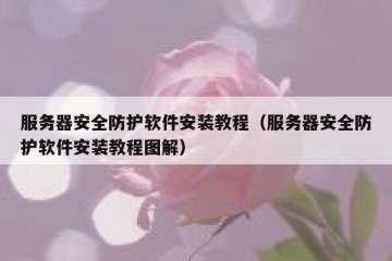 服务器安全防护软件安装教程（服务器安全防护软件安装教程图解）