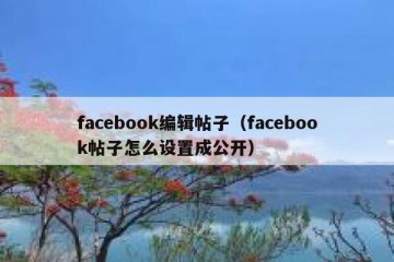 facebook编辑帖子（facebook帖子怎么设置成公开）