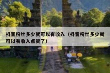 抖音粉丝多少就可以有收入（抖音粉丝多少就可以有收入点赞了）