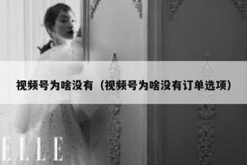 视频号为啥没有（视频号为啥没有订单选项）
