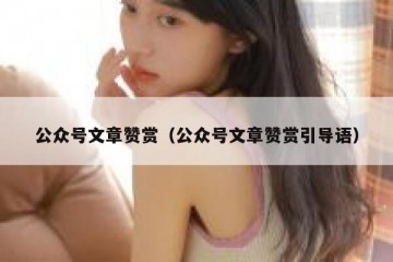 公众号文章赞赏（公众号文章赞赏引导语）