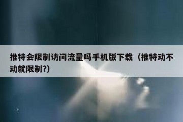 推特会限制访问流量吗手机版下载（推特动不动就限制?）