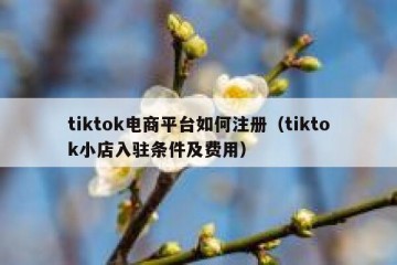 tiktok电商平台如何注册（tiktok小店入驻条件及费用）