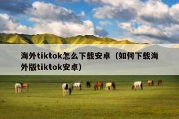海外tiktok怎么下载安卓（如何下载海外版tiktok安卓）