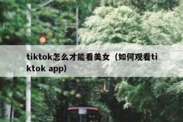 tiktok怎么才能看美女（如何观看tiktok app）
