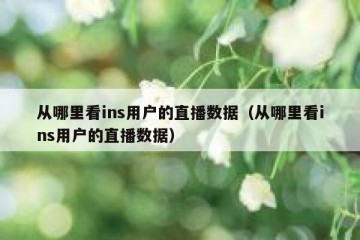 从哪里看ins用户的直播数据（从哪里看ins用户的直播数据）