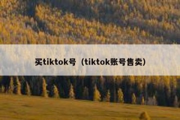 买tiktok号（tiktok账号售卖）