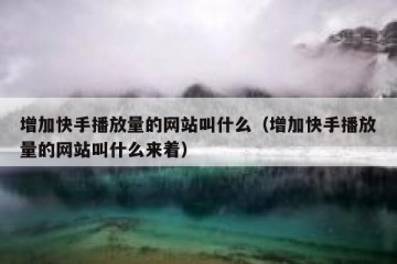 增加快手播放量的网站叫什么（增加快手播放量的网站叫什么来着）