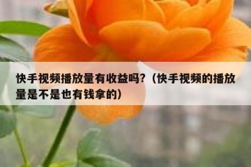 快手视频播放量有收益吗?（快手视频的播放量是不是也有钱拿的）