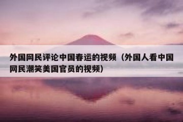 外国网民评论中国春运的视频（外国人看中国网民潮笑美国官员的视频）