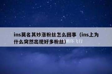 ins莫名其妙涨粉丝怎么回事（ins上为什么突然出现好多粉丝）