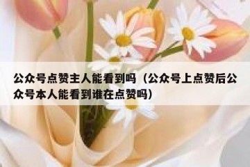 公众号点赞主人能看到吗（公众号上点赞后公众号本人能看到谁在点赞吗）