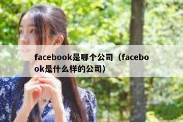 facebook是哪个公司（facebook是什么样的公司）