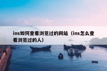 ins如何查看浏览过的网站（ins怎么查看浏览过的人）