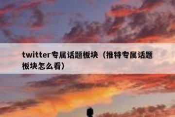 twitter专属话题板块（推特专属话题板块怎么看）
